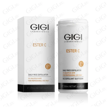 Упаковка GIGI Ester C Daily Rice Exfoliator 2% Salicylic Acid, 200 мл