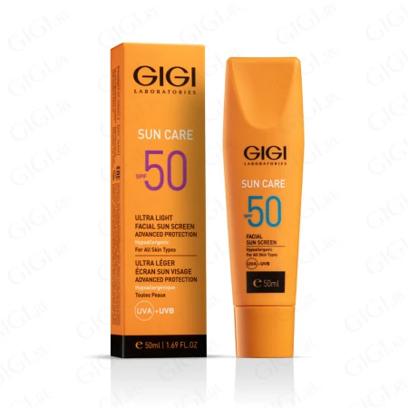 Упаковка GIGI Sun Care Ultra Light Facial Sun Screen Advanced Protection SPF 50 For All Skin Types, 50 мл