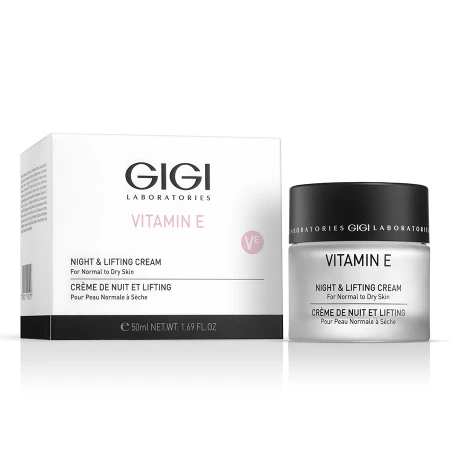 Упаковка GIGI Vitamin E Night & Lifting Cream for normal to dry skin, 50 мл